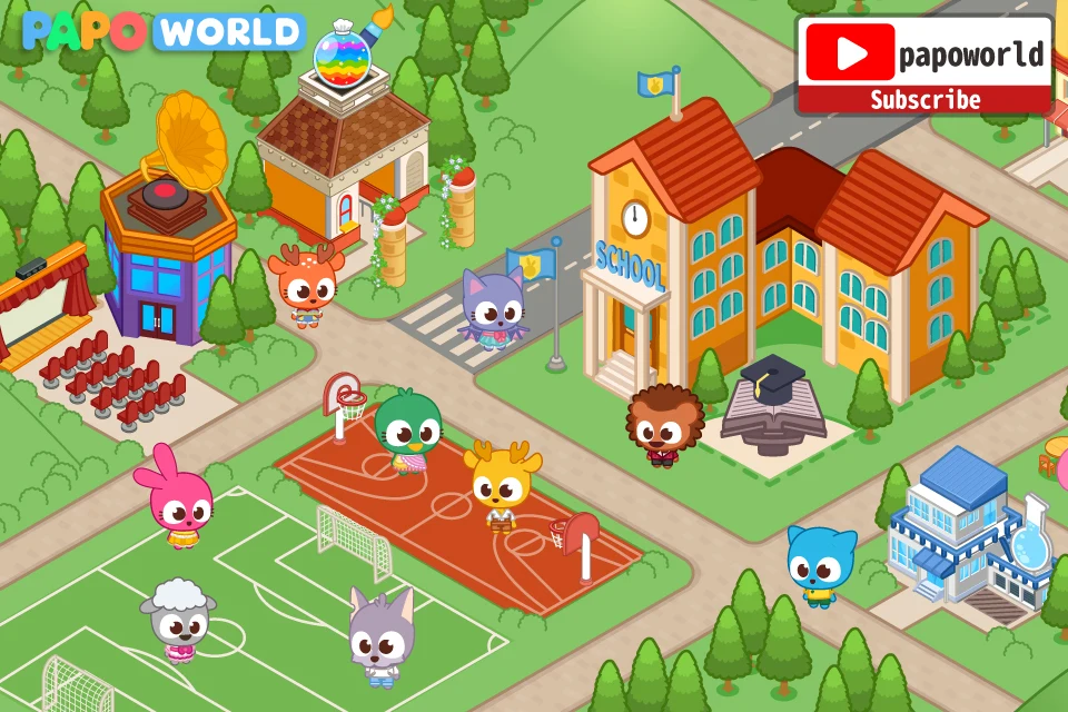 Papo Town School Life for Kids screenshot